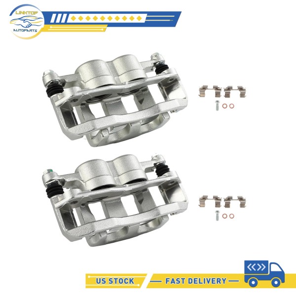Linktop Brake Calipers Front Pair w/ Bracket Fits 2007 -