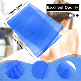 Tatuo 12 Pack 36 Inch Extra Long Exfoliating Bath Cloth Towel Nylon Bath Towel Korean Exfoliating Cloth Japanese Shower Cleaning Sponges for Back Body(White, Black, Dark Blue)