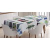 ABAKUHAUS Christmas Tablecloth, Watercolor Fir Trees, Dining Room Kitchen Rectangular