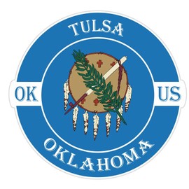 Generic Tulsa Oklahoma Sticker Decal A576 Vinyl Countries Cities Stickers Decal for Wall, Laptop, Truck, Car Bumper Sticker 3 Inches