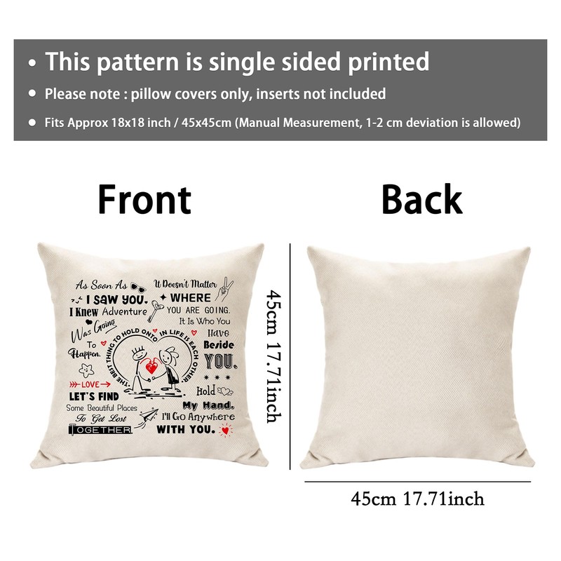 Hasodeo Wedding Gifts Valentines Day Cushion Cover Gift for Wife