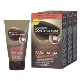 Just For Men Control GX Barba 354 ml | Shampoo Matizador de Canas para Barba y Bigote | Pack Ahorro