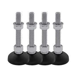 Schwaderer Machine Feet, Leveling Feet, Levelling Feet, Joint Feet, Height-Adjustable KF 50 (M10 x 100), Diameter 49 mm, Set of 4, Thread M10, Length 100 mm, Plastic/Steel, Thread of M8-M30