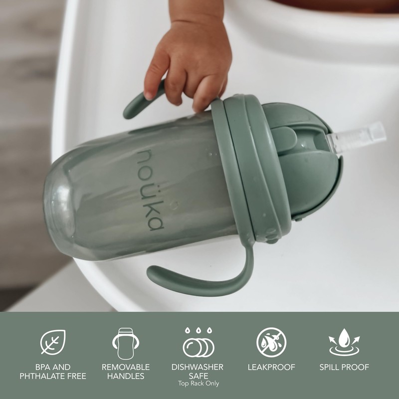 nouka Straight Straw Cup with Click Top Lid | Leak