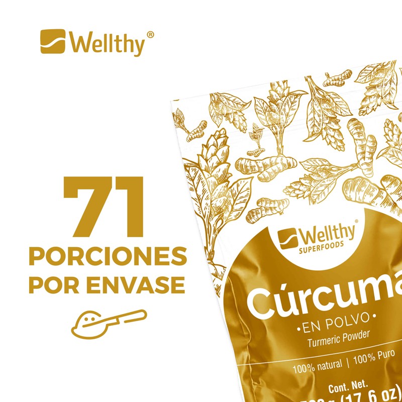 CURCUMA POLVO 500G SUPER FOODS WELLTHY