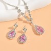 Stringex Cubic Zirconia Jewelry Set,Sparkling Rhinestone Waterdrop Pendant Necklace Dangle