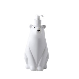 Gaolinci Dispensador de jabón y loción de oso polar para cocina o baño, color blanco