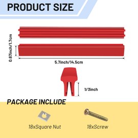 Xbpeuy Adjustable Cabinet Handles 6 Pack, Hole Spacing, Kitchen Drawer Pulls, Aluminum Cabinets & Dressers Knob (Red, 1 to 5.3 inch)