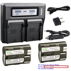 Kastar BP-511 Battery or Dual LCD Charger for Canon Optura 10, Optura 20, Optura 50MC - 2 Batteries