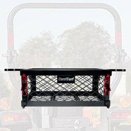 CarriTurf Heavy Duty Tractor Tool Box Universal-Fitting Tractor Tool Tray Accessories with 24x10x10in Tractor Basket Attachment - Fit for John Deere/Kubota Tractors