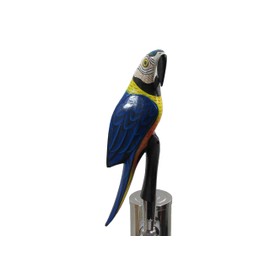 Wooden Blue Parrot Beer Tap Handle Sports Bar Kegerator Breweriana Tiki