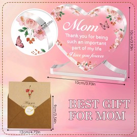 kodivenj Gifts for Mum from Daughter or Son,Mom Birthday Gifts Acrylic Heart Shape Plaques Mum Gifts Acrylic Plaque Gifts Mommy Christmas Birthday Gifts,Gifts for Mommy,Mother,Stepmom,New Mum