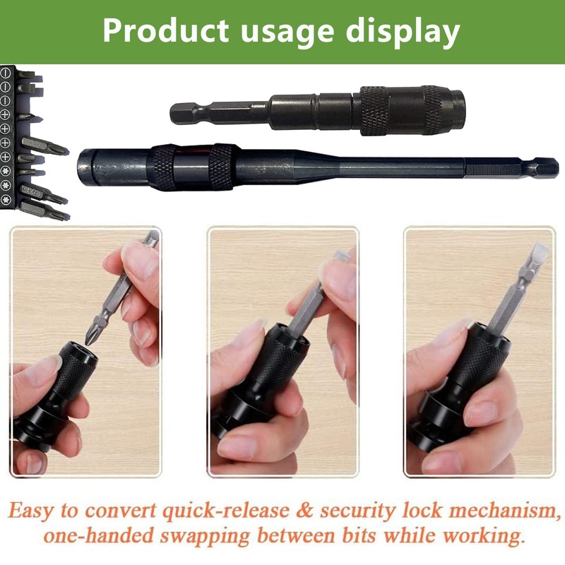 2 Pcs Magnetic Pivot Drill Bit Holder, 1/4 "Multi Angle