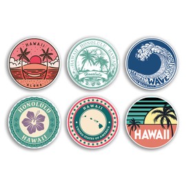 6 x 10cm Hawaii Vinyl Stickers - Honolulu US State America Travel Map Flag Holiday Luggage Design Gift #78832