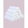10 Toallas Faciales Reutilizables Microfibra Suave 30x30cm Blanco Lisa