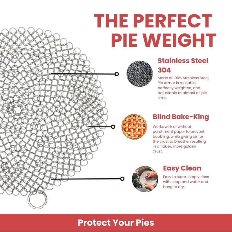 BakeBarn Pie Armor, Universal Fit Pie Weight for 7-10 inch