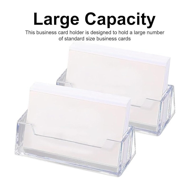 BRITECO 2 PCS Clear Acrylic Business Card Holder Stand –
