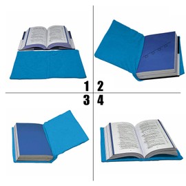 2 Pack Stretchable Book Sleeve Covers, for Paperbacks Hardcover Textbooks up to 9" x 12", Office Supplies with Free Sticker Labels (2 Pack, Light Blue + Blue)