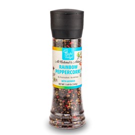 Bake and Tango Rainbow Peppercorns with Grinder – All Natural, No Additives, Freshly Ground Spice Blend, 5.6oz – Perfect for Cooking, Grilling, and Seasoning