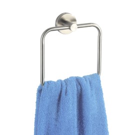 Wenko 19639100 Towel ring Bosio, Metal Stainless steel, 16 x 18 x 5 cm, Matt