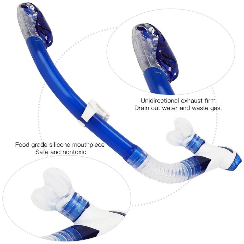 Whale Diving Breathing Tube Hose Professional Dry Underwater Snorkeling EquipmentBlue