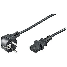 Goobay 50078 IEC Cable 2.5 m / C13 IEC Socket & 90 Degree Protective Contact Plug Angle Plug / Universal PC Monitor PC Power Cable C13 Power Cable / Black / 2.5 m