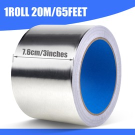 Romeda Aluminum Foil Tape, 3 inch x 65 Feet (3.9 mil), Insulation Adhesive Metal High Temperature Heavy Duty HVAC Tape, Silver for Ductwork, Dryer Vent, HVAC