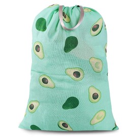 Sanlykate Extra Large Laundry Bag with Drawstring Closure and Handle, 28 x 40 Inch Heavy Duty Travel Dirty Clothes Bag for Laundromat and Household, Green Avocado