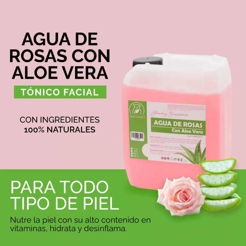 Productos Mart Mexico Agua De Rosas Hidratante Con Aloe Vera