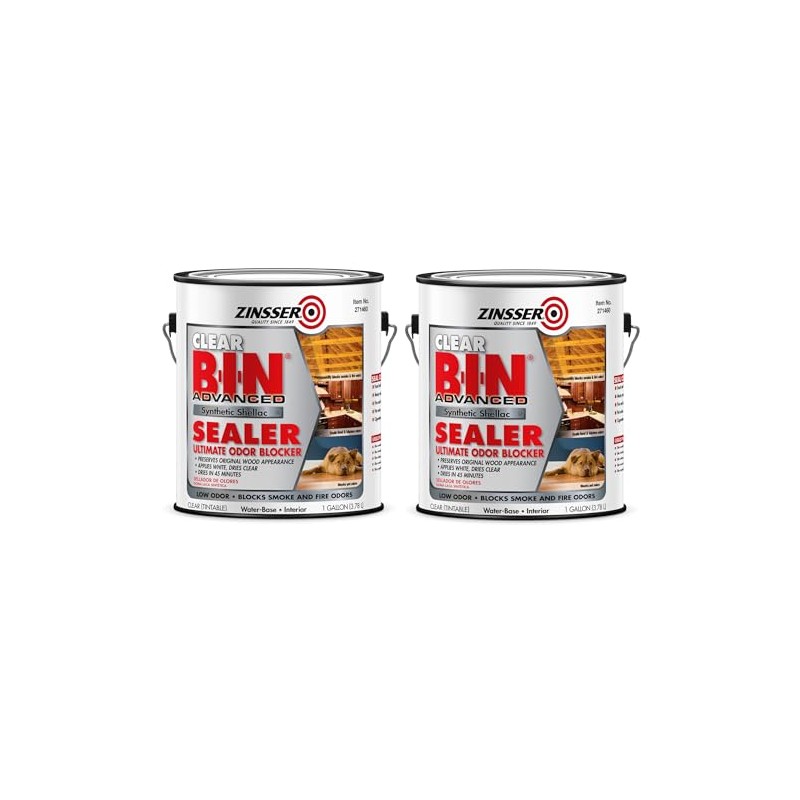 Rust-Oleum 271460 Clear Zinsser 271461 B-I-N Advanced Synthetic Shellac Sealer,