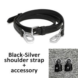 YAPAIOU Leather Purse Straps Suitable For Longchamp Bag Replacement Conversion Kit Adjustable Women Mini Shoulder Bag Purse Crossbody Handbag(Black Silver)