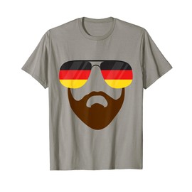 German Sunglasses & Beard T-shirt Germany Flag Gift Top Tee