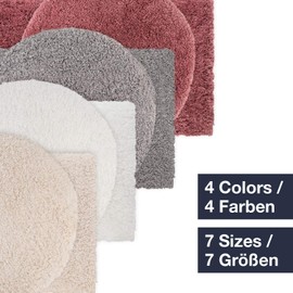 WohnDirect Premium High Pile Bathroom Rug, Non-Slip & Extra Fluffy Bath Mat, Bath Rug