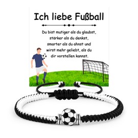 YOGRASS Football Gifts Boys, Football Gifts for Boys Football Bracelet Football Gifts Birthday Gifts for Son Grandson Nephew Boy Brother Leather Bracelet Football Bracelet, Stainless Steel, Bead