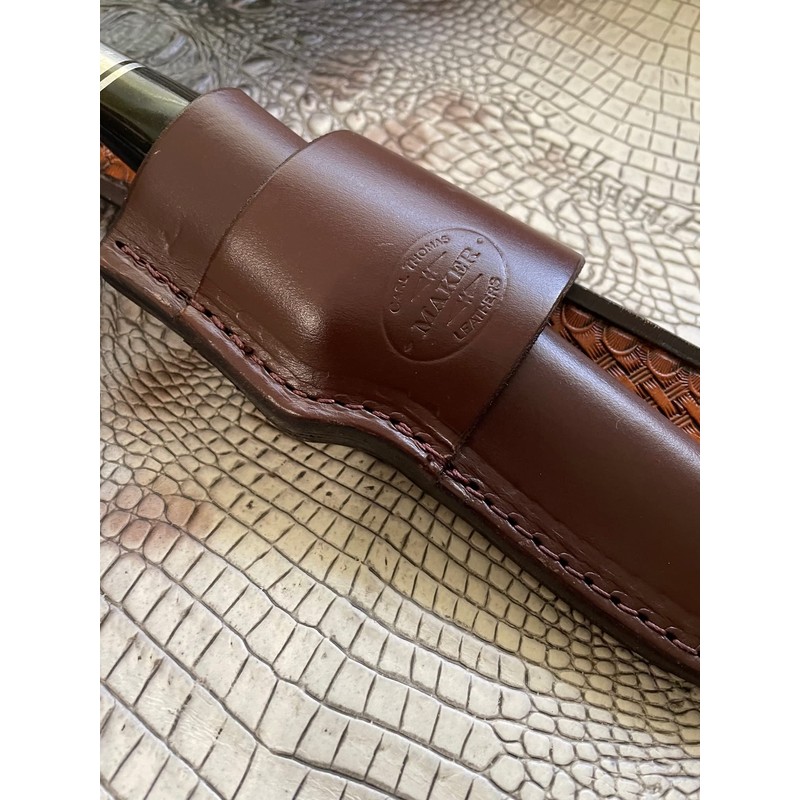 Carl Thomas Leathers Custom Cross Draw Knife Sheath Fits Buck