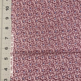Vip Cranston Plum Blue Design 90’s Cranston Print Works Cotton Fabric 1/2 Yard (18 By 44”)
