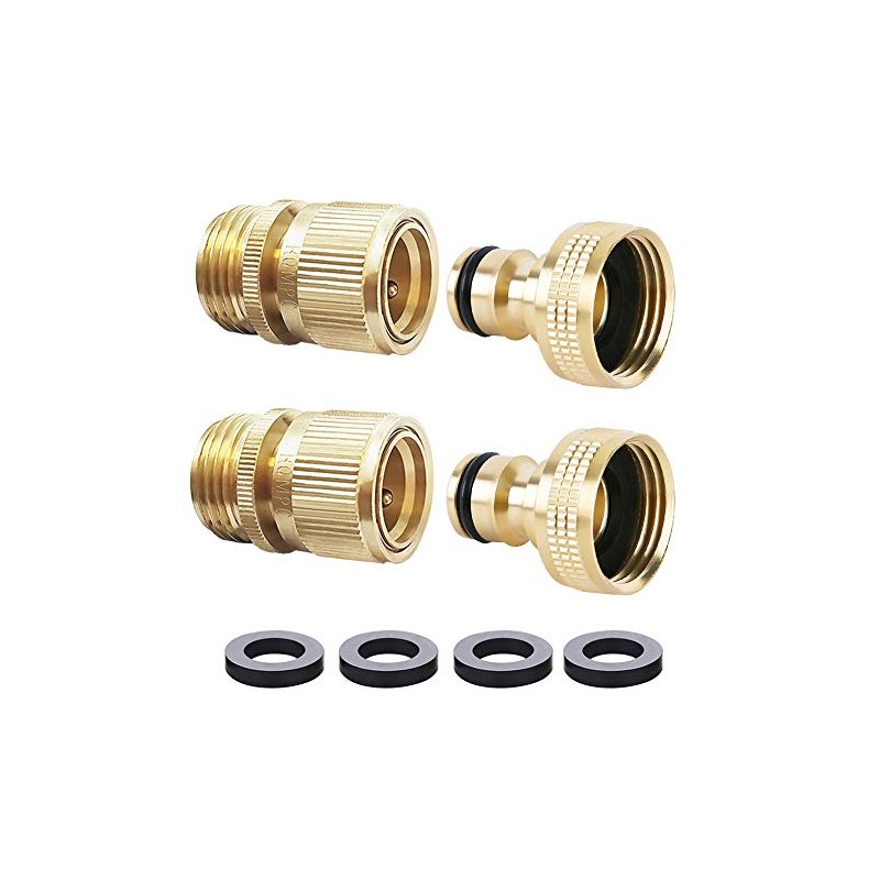 Durable Brass Quick Connect Garden Hose Fittings - 3/4 Inch