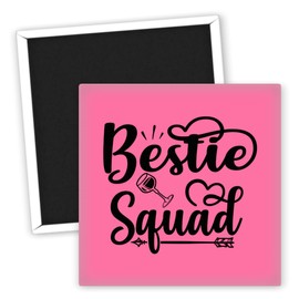 Bestie Squad Kühlschrankmagnet - Freundschaftsgeschenk rosa - bunte Kühlschrankmagnete für Frauen - kreative Kühlschrank Deko - originelle Geschenke für beste Freundinnen - langlebige Magnete