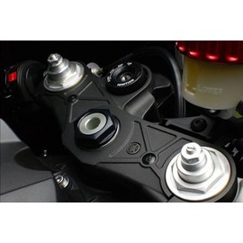 4Racing CNC Aluminum Steering Stem Nut Black fits Honda Triumph