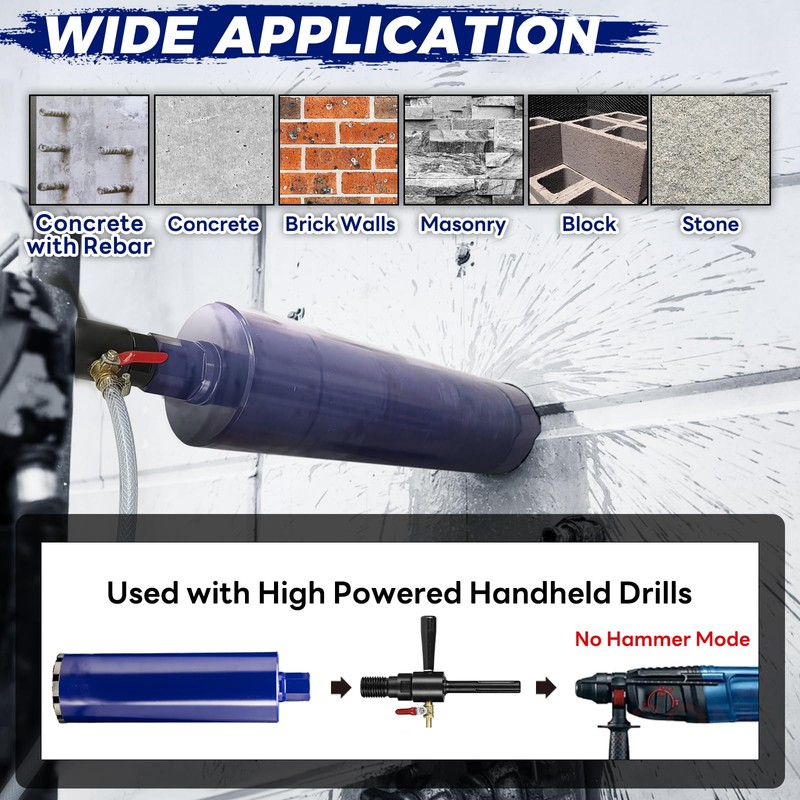 DaduoRi 2-1/2" Pro Core Drill Bit with SDS Max Water