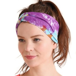 CHARM Boho Hippie Tie-Dye Turbans – Banda elástica para el pelo Bandana elástica banda elástica para el pelo E
