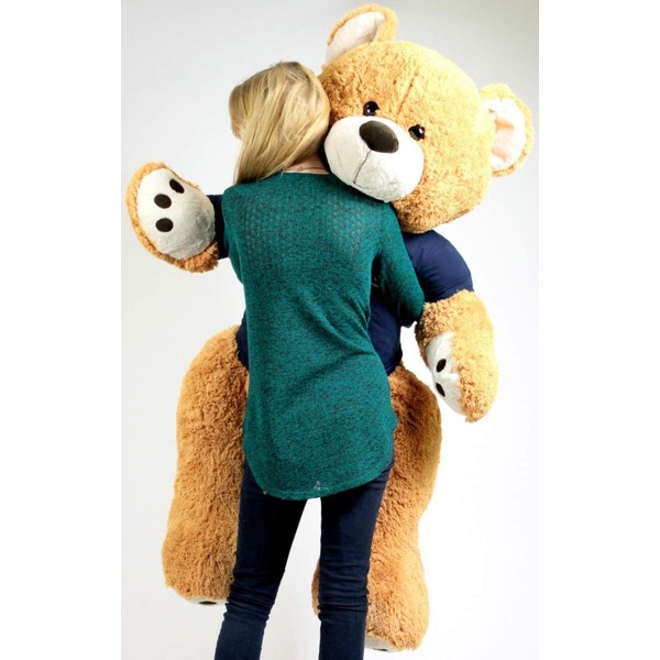 Big Plush United States Navy Giant Teddy Bear Five Feet Tall Honey Brown Color Wears Tshirt That says Someone in The Navy Loves You