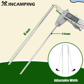 Xincamping 122 Pack 6in Landscape Staples Galvanized Garden Stakes Plant Stakes for Garden,Yard,Field,Plastic Sheeting,Cages