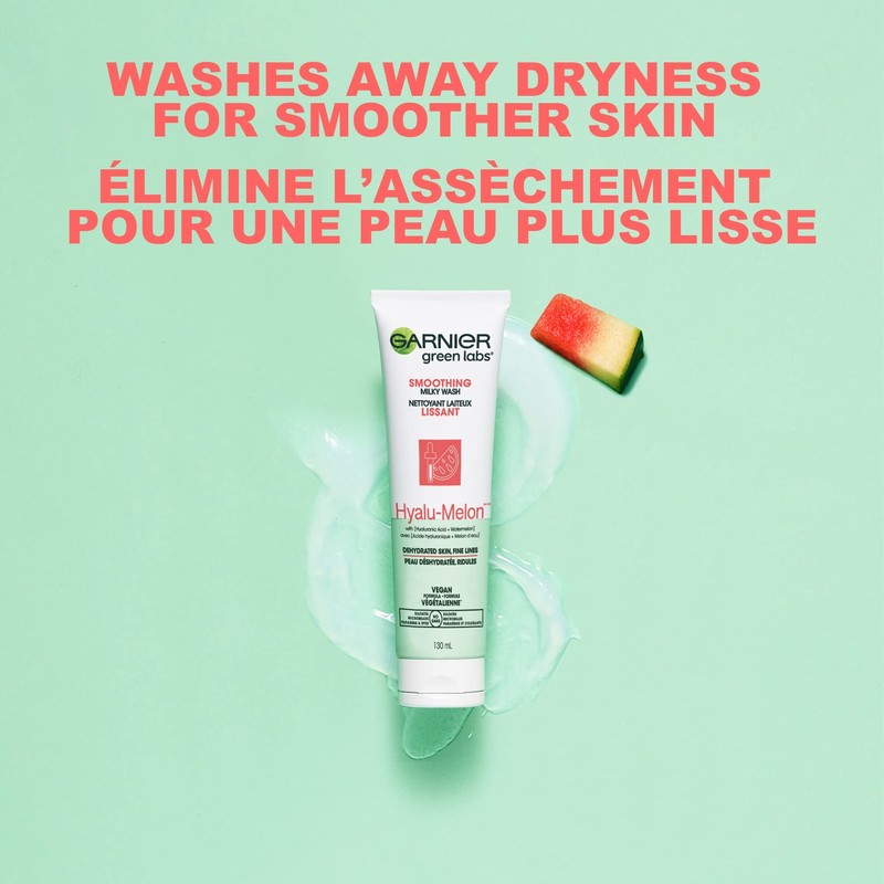 Garnier SkinActive Green Labs Hyalu-Melon Smoothing Milky Washable Cleanser with