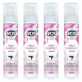 VO5 Heat Protection Hair Serum Made Smooth and Controls Frizz for Beautifully Smooth Hair and Illuminating Shine Up to 230C Heat Defence, Perfect for Coarse, Dry Hair, 50ml (Buy 4)