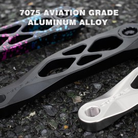 EVOSID MTB Bike Crankset, Bicycle Crank Arm Set 170/175mm R-SPEC Trail Enduro Dub 29 Hollow Bike Crank Spindle CNC Suitable for GXP DH AM XC (Titanium-170MM Crank)