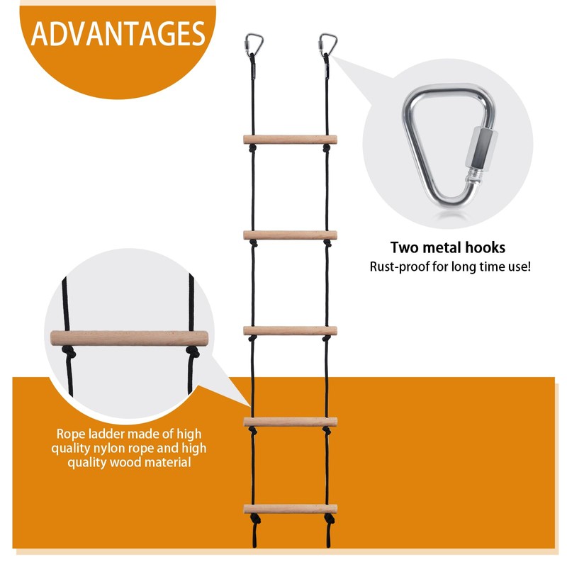 ChengFu Swing Rope Ladder, Kids Climbing Rope Ladder, Hanging Rope