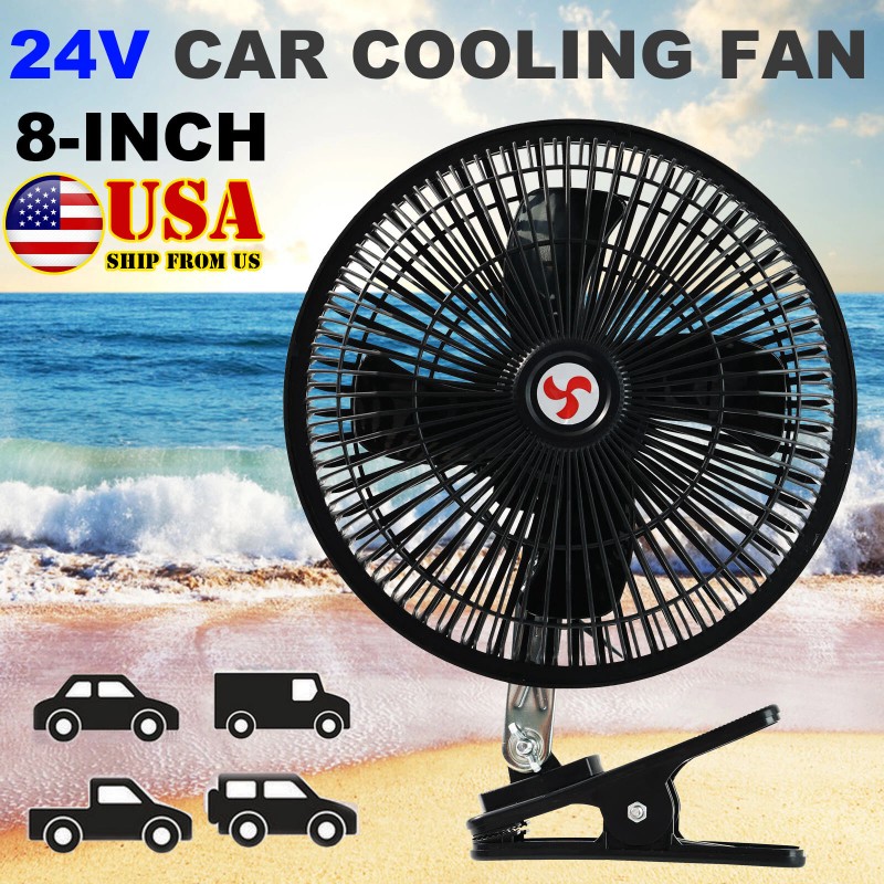 XUKEY 8inch 24V Car Oscillating Clip On Fan Rotatable Cooler