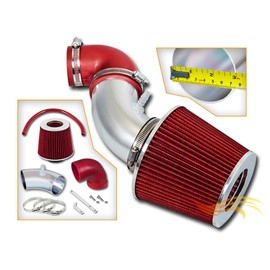 Rtunes Racing Short Ram Air Intake Kit + Filter Combo Compatible For 06-08 Honda Fit 1.5L (Red)
