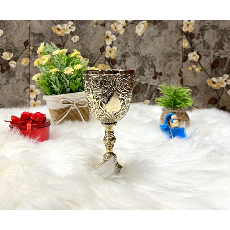 Morcomart - Copa de cáliz de latón de estilo antiguo,